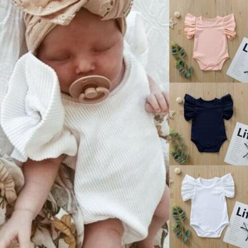 Summer Newborn Kids Baby Girl Ruffle Jumpsuit Bodysuit Summer Clothes Outfit 0-24M
