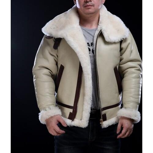 MIOVIOHIO Mens Sheepskin Jackets