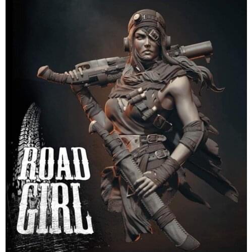 1/9 Resin Model Bust GK Road Girl Female gunman Unassembled and unpainted kit