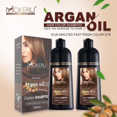 Mokeru 500ml Natural Brown Caramel Coffee Coloring Dye Fast Permanent Hair Dye Shampoo Maroon For Woman Covering Gray Hair