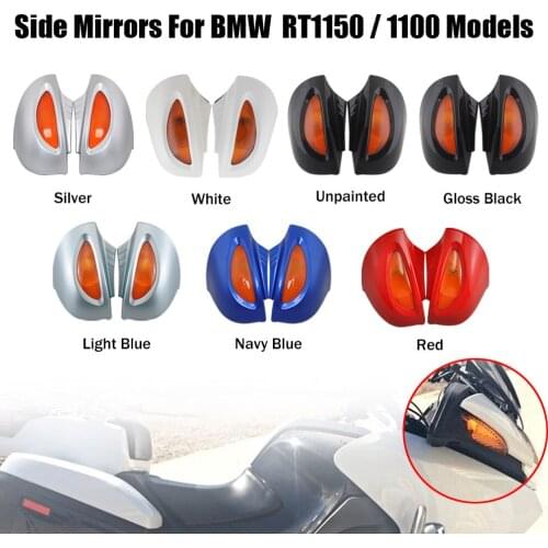 Motorcycle Rear View Mirrors Side Mirrors ABS Shell Amber Turn signal lens Fit For BMW R1100 RT R1100 RTP R1150 RT