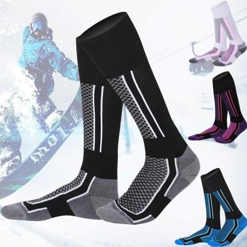 Men Women Mounchain Winter Outdoor Sports Snowboard Skiing Thicken Warm Thermal Long Tube Socks Walking Hiking Sports Socks