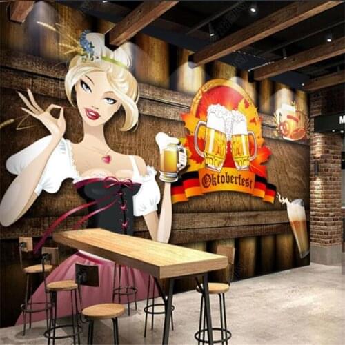 Custom Board Beer Theme 3D Wall Paper Bar KTV Restaurant Industrial Decor Mural Self-adhesive Wallpaper Papel De Parede 3d