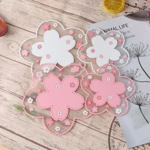 New 1pc Japan Style Cherry Blossom Heat Insulation Table Mat Family Office Anti-skid Tea Cup Milk Mug Coffee Cup Coaster
