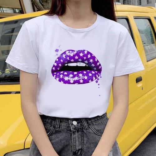 New pretty lady images Printed T Shirts Women harajuku Streetwear Casual Plus Size White T-shirt Summer Tee Top Femme Tshirt