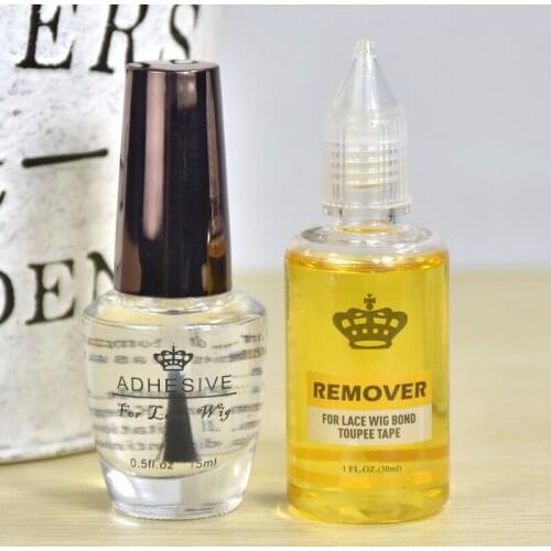 Wholesale price 1 bottle 0.5 OZ Adhesive Glue for Lace Wig & 1 Bottle 1oz high quality Remover for Adhesive Glue and Hair Tape