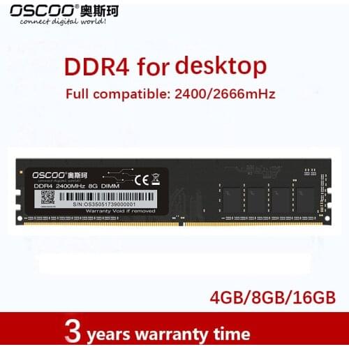 OSCOO DDR4 RAM FOR DESKTOP 4GB 8GB 16GB DRAM 1.2V 2400mHZ 2666mHz 3200mHz