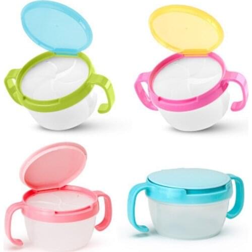 Baby Food Bowl Children Kids Food Supplement Storage Anti Spill 360 Rotate Baby Solid Feeding Plate Tableware for Baby Feeding