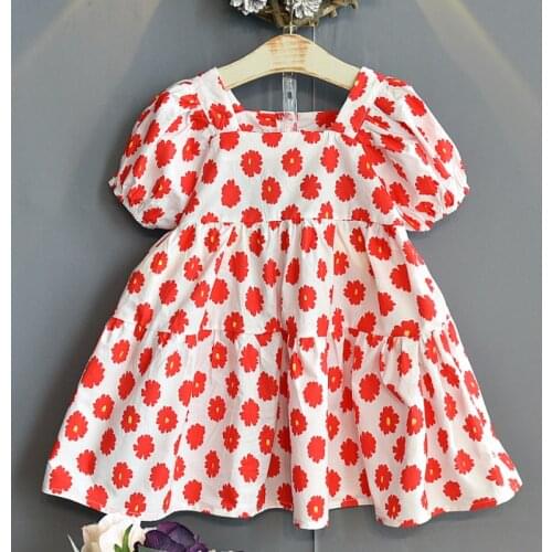 New Fashion Red Toddler Baby Girls Dresses Cotton Princess Toddler Baby Girls Boutique Clothes Tutu Dresses for Teenage Girls