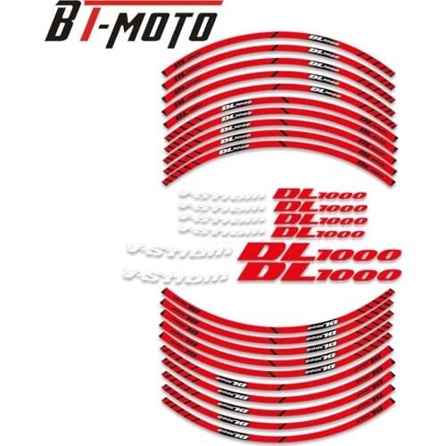Hot Sale Motorcycle Reflective Wheel Rim Stickers Waterproof Font Decals Suit For SUZUKI V-Strom1000 DL1000 V-Strom/DL1000 1000