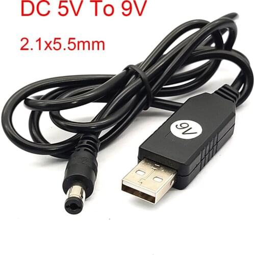 USB Power Boost Line DC 5V To DC 9V Step UP Module USB Converter Adapter Cable 2.1x5.5mm Plug