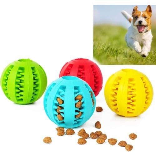 Pet Dog Rubber Ball Funny Toy Feed Tool Teeth Chew Treat Dogs Play Toy Training Dental Dispensing Holder