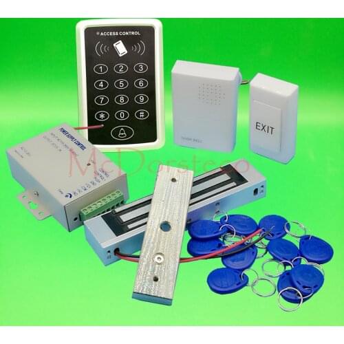 125khz Rfid Card Door Access Control kit Full Door Access Kit 350lbs 180kg electric magnetic lock + Power Supply
