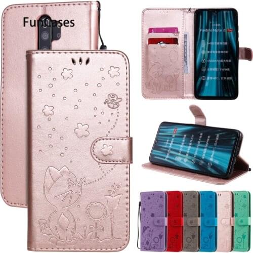 Bee PU Leather Book Flip Phone Case For Redmi Note 8 Pro Back Hot Cases Cover Protector Xiaomi Redmi Note 8 Pro coque Bumper
