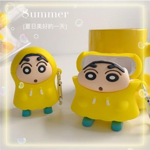 Creativity Cartoons Raincoat Boy Silicone Case for Airpods 1 2 Pro Protective Bluetooth Wireless Box Earphone Cover