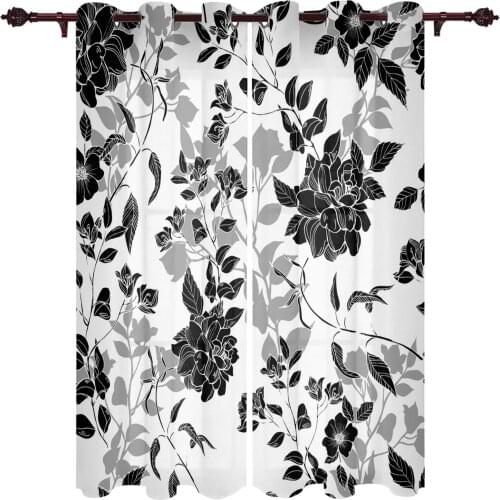 Modern Curtains Flower Texture Lines Baby Room Bedroom Creative Window Curtains Kitchen Living Room Terrace Valance Curtains