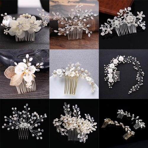 Bridal headwear, pearl hair comb Wedding bride ornament accessories Hot selling headwear in Europe and America