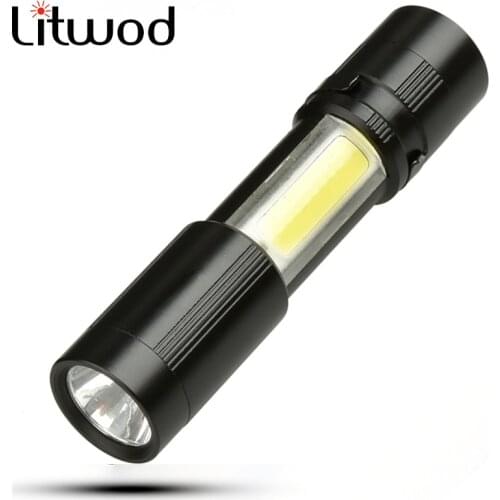 Litwod 1510 LED MINI Flashlight XPE + COB torch pen light Waterproof Aluminum 4 Modes Torch use AAA Battery For Camping working