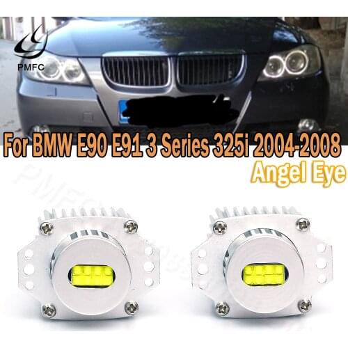 PMFC 2Pcs LED Angel Eyes Marker Lights Bulbs CANbus 80w Error Free White for BMW E90 E91 3 Series 325i 328i 335i 2006 2007 2008