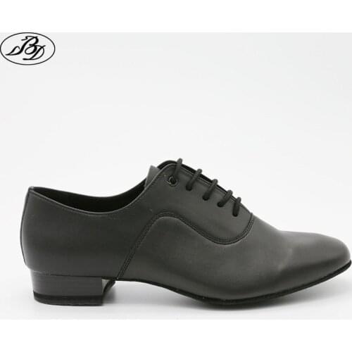 Men Standard Dance Shoes BD 301 Black Whole Sole Ballroom Dance Shoes Cow Split Leather Waltz Tango Foxtrot Quickstep Dancesport