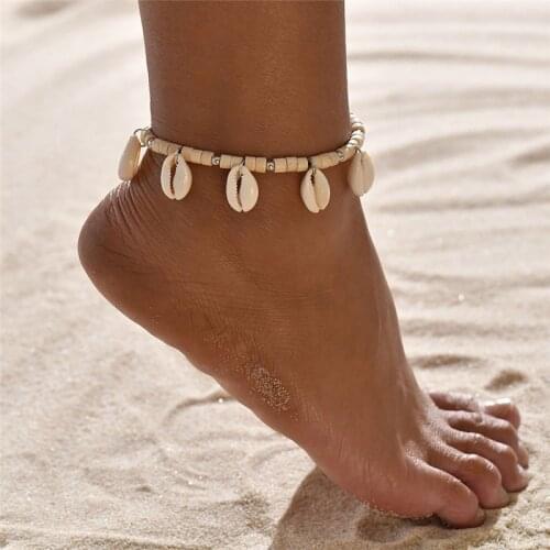 Modyle 2020 Vintage Boho Sea Shell Anklets For Women Turtle Dolphin beads Summer Beach Ankle Bracelet On Leg Bohemian Jewelry