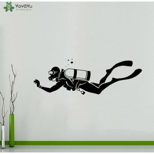YOYOYU Wall Decal Diver Extreme Sports Vinyl Wall Sticker Bathroom Decor Sofa Ground Wall Decal Home Art Decoration QQ222
