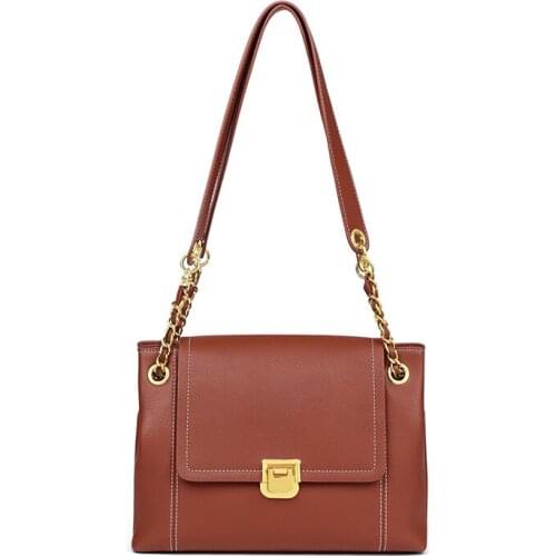 Genuine Cow Leather Women Satchel Bag Fashion High Quality Chain Shoulder Bags For Women 2021 Luxury Female Handbags Women Bags