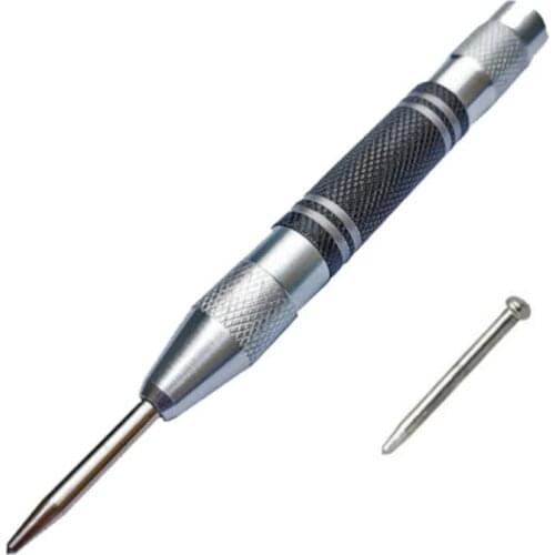 1pcs Automatic Center Pin Spring Loaded Mark Center Punch Tool Wood Indentation Mark Woodworking Tool Bit Punch Carpenters Tools
