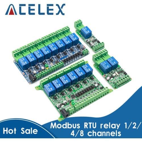 12V/24V Modbus rtu 1 2 4 8 channel Relay Module 485 TTL Communication 1 2 4 8 Channel Input Relay Module