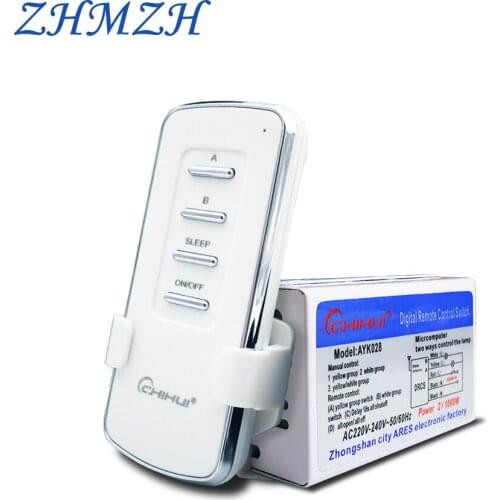 4 Way 5 Sections ON/OFF Smart Digital Wireless Remote Control Switch Receiver Transmitter for Lamps 3 Ways AC 220V--240V
