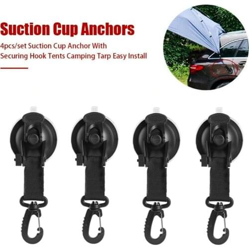 4Pcs Suction Cup Hooks Car Awning Tarpaulin Boat Fixed Hook For Outdoor Camping Pool Tarpaulins Tents Securing Hook Universal