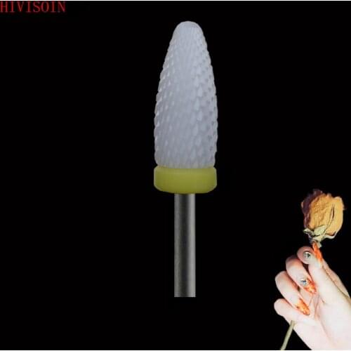 5Pcs White Ceramic Nail Drill Bit - Flam Bit - XF(0044.060)