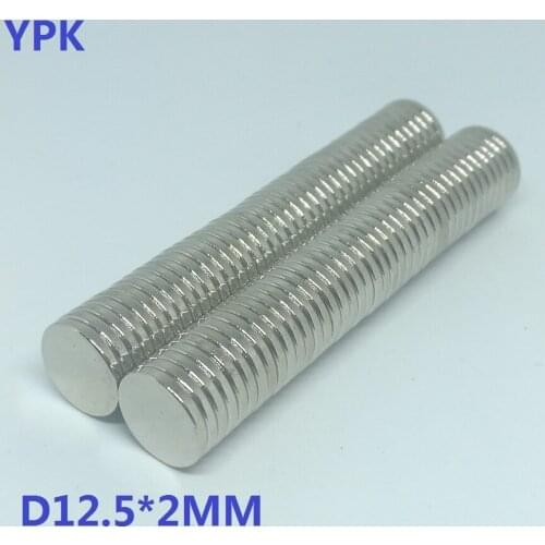50PCS 100PCS/LOT Disc Magnet 12.5*2 N35 strong NdFeB magnet 12.5 x 2 Neodymium Rare earth permanent magnet 12.5x2