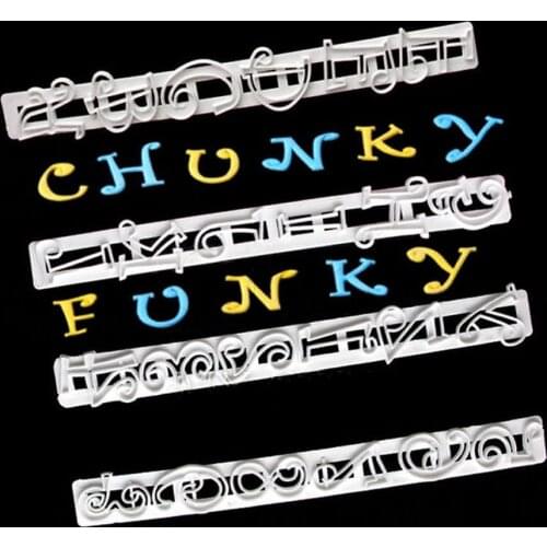 Alphabet Emboss Stamp Set Letters Numbers and Punctuation Stamping Impress Cutter Mold DIY Decorating Tools for Fondant Clay