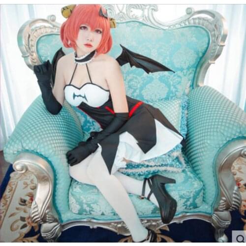 Anime Gabriel DropOut COSPLAY Kurumizawa Satanichia McDowell COS Halloween Party Cosplay Devil Dress Free shipping