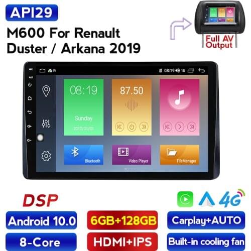 RDS DSP 1280*720 6G+128G Car Radio Multimedia Player For Renault Duster Arkana 2019 GPS Navigation IPS 2.5D IPS Screen Head Unit