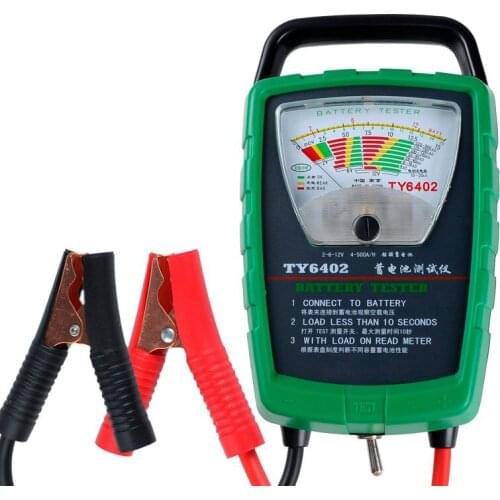 Automotive Car Battery Tester 4-500Ah 2/6/12V Electronic Device Battery Tester TY6402 Lead-Acid Battery Voltage Charge Meter