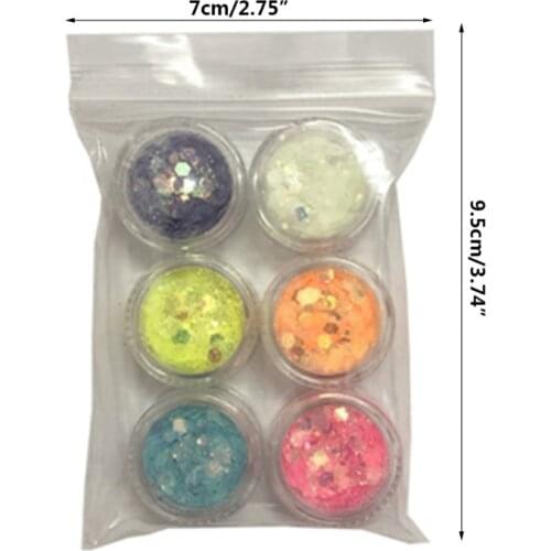 6 Colors Glitter Sequins DIY Crafts Flakes Filler UV Epoxy Resin Mold Filling Material Nail Art Decoration T84A