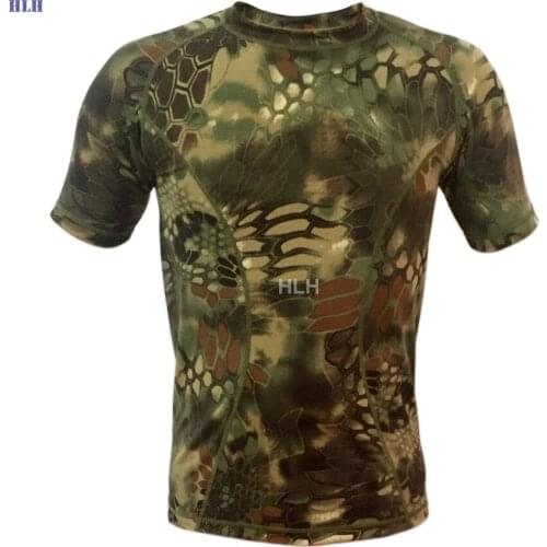 Quick Dry Breathable Sport Tactical t-shirts Military Camouflage Short SleeveMens Hunting Training Combat T-shirt
