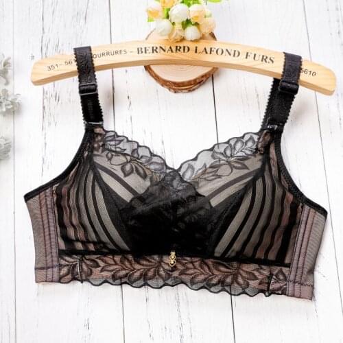 Women Bra Sexy Large Size Adjustable Bra Lace Seamless Bra Large Size Beauty Back No Steel Ring Gather Adjustment Bra