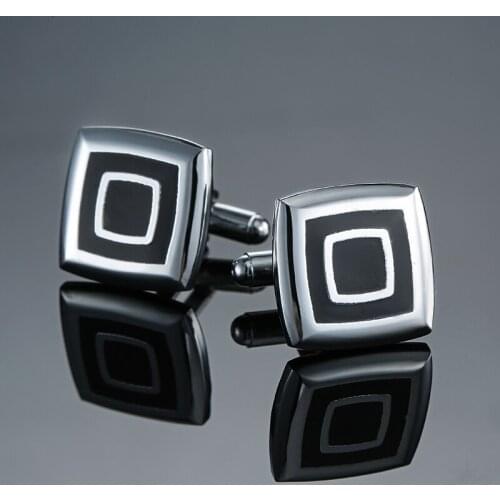 C-MAN1 Fashion mens shirts Cufflinks black square Cufflinks French wedding shirt clothing accessories
