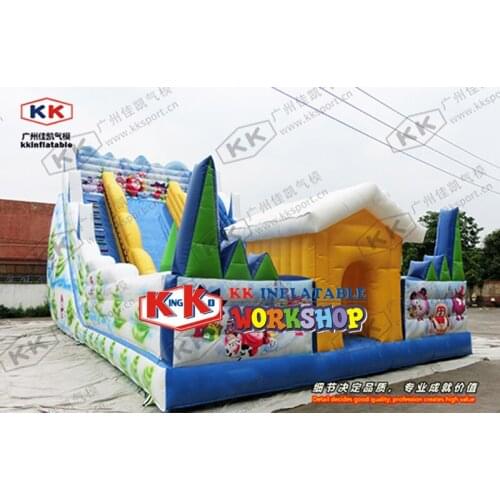Deluxe Edition Snow Theme China giant inflatable snow slide for adult