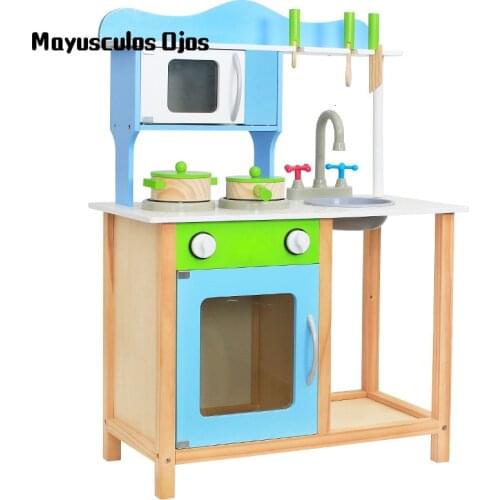 Wooden Simulation Multifunctional Kitchen Childrens Role-playing Manual Meal Kitchenware Educational Toys
