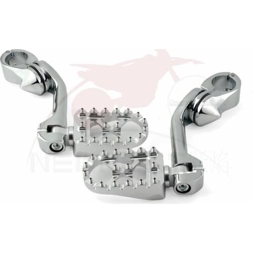 32mm 1.2 5in LONG Motorcycle Highway Foot Pegs Clamp Engine Crash Bar Engine Guard Footrest For Harley Chopper Bobber Custom