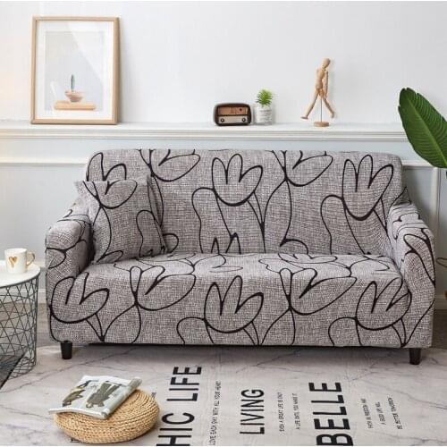 Elegant Modern Sofa Cover Spandex Elastic Polyester Floral 1/2/3/4 Seater Couch Slipcover Chair Living Room Furniture Protector