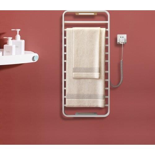 Electric heating towel rack non punching household toilet heating towel rack carbon fiber constant temperature towel drying rack