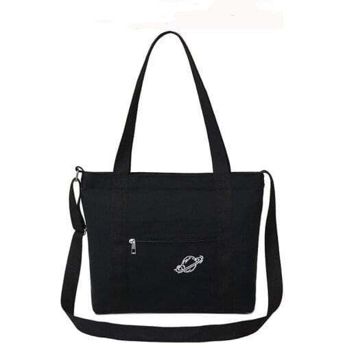 PURFAY2020 New Canvas Women Shoulder Bag Vintage Lady Cotton Tote Shopper Bag Cloth Eco Reusable Shopping Bag Handbag Square Bag