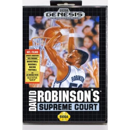 David Robinsons Supreme Court Game Cartridge 16 bit MD Game Card With Retail Box For Sega Mega Drive For Genesis