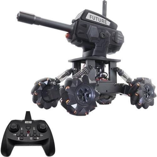 JJ01 DIY 2.4GHz 14CH RC 4WD Water Bomb Tank Car Alloy Frame Mecha War Cannon Car Water Bomb Mecha RC Car with Light and Sound