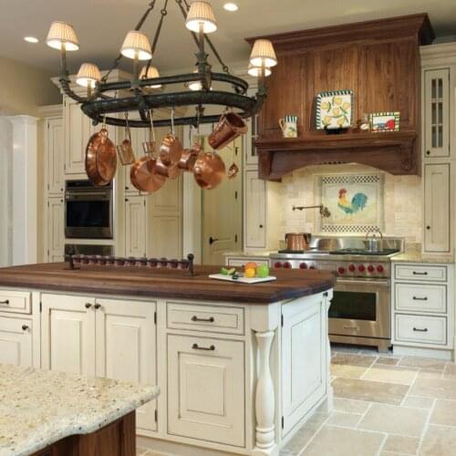 Classic L-Shape Kitchen With White Raised-Panel Cabinets Customized Kitchen Cabinet And Whole House Furniture Customization